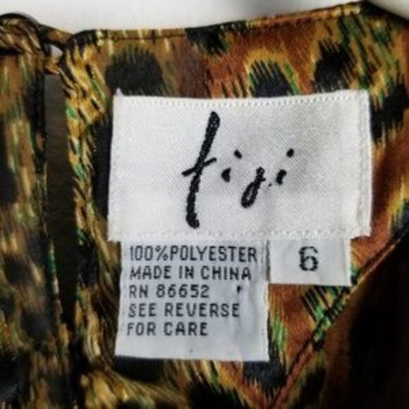 Figi Cheetah Print Silky Blouse Women's 6 Pullover Animal Print Long Sleeve - Picture 2 of 8